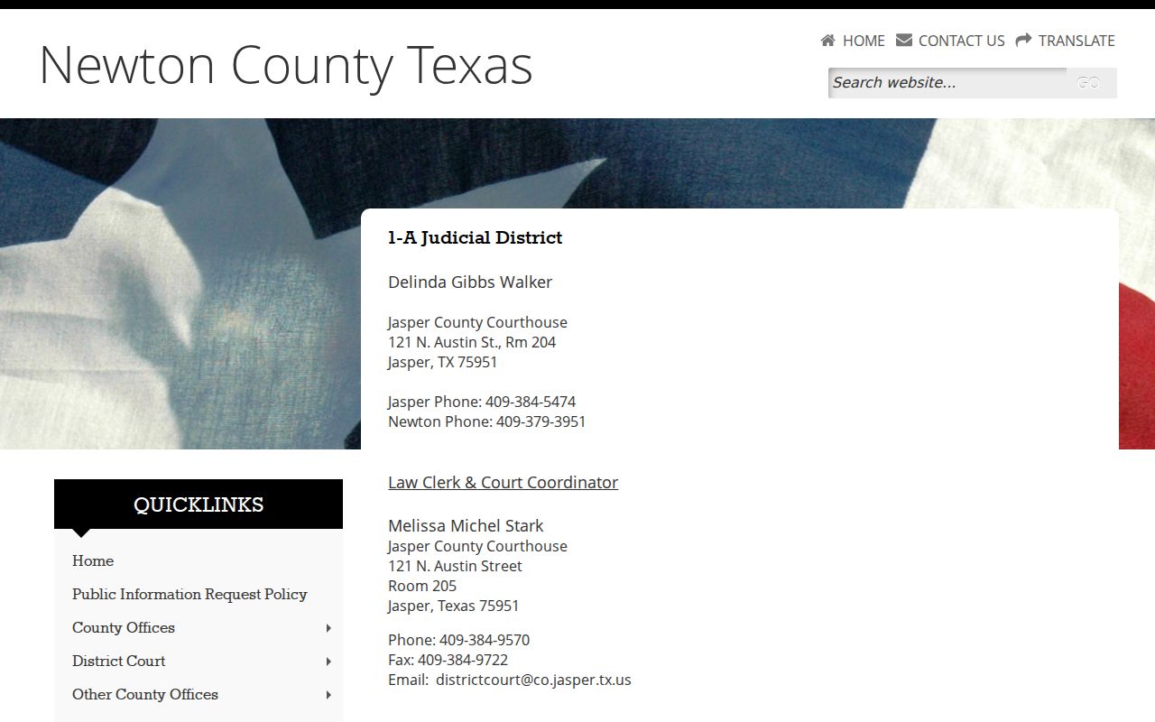 Newton County criminal docket 1-A Judicial District page