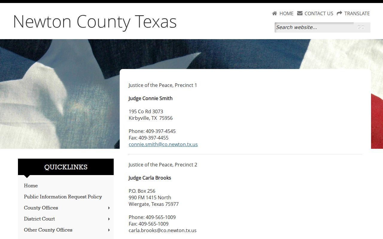 Newton County civil docket Justice Court office directory