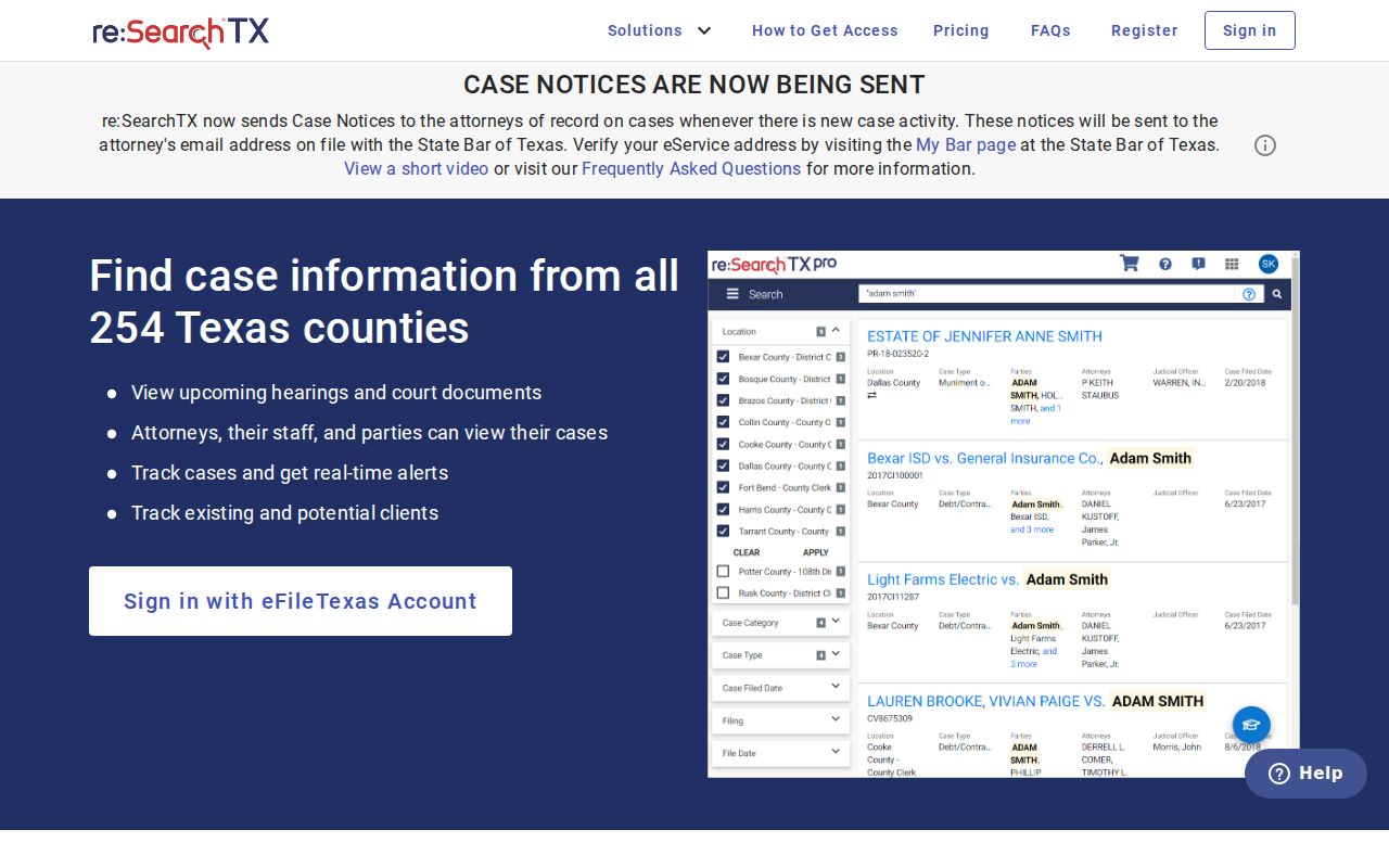 Newton County case search reSearchTX statewide portal