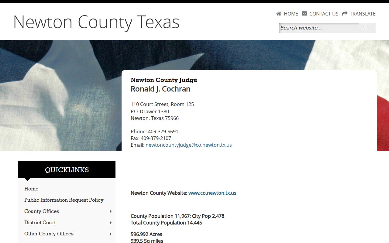 Newton County court docket County Judge office page
