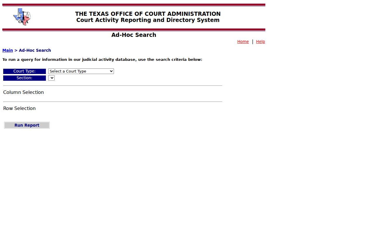 Newton County court docket OCA public report interface